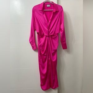 runaway the label fuchsia midi dress S